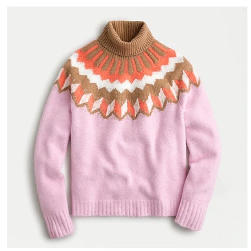 J Crew fair isle turtleneck sweater